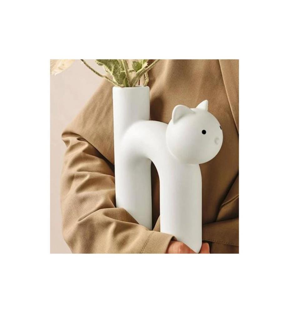 Vase, White, 100% CERAMIC