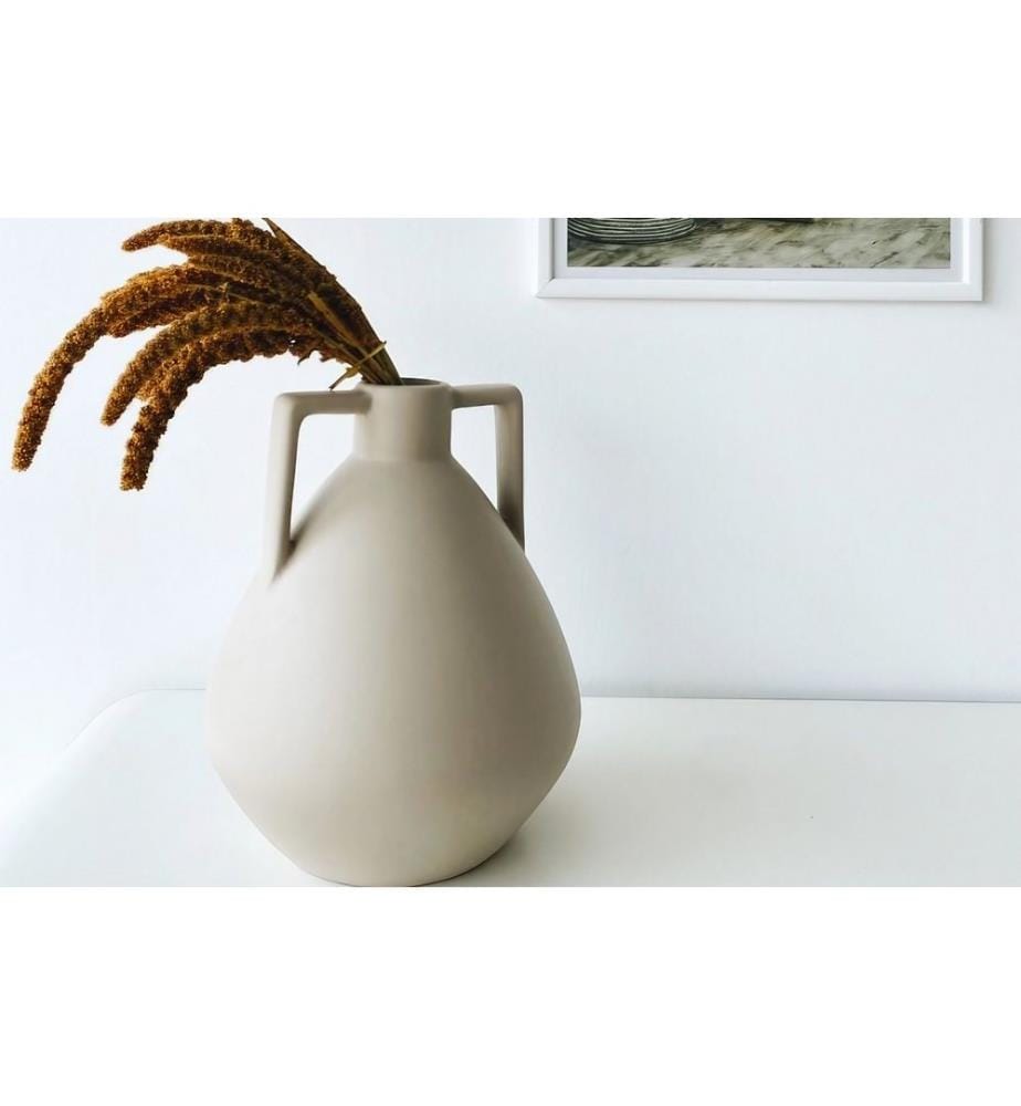 Vase, Creme, 100 % Keramik