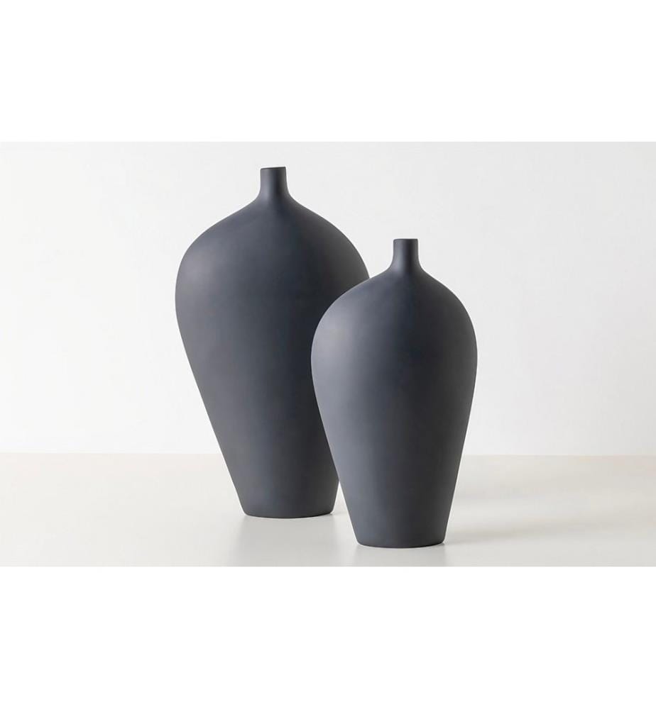 Vasen-Set, Anthrazit, 100 % Keramik