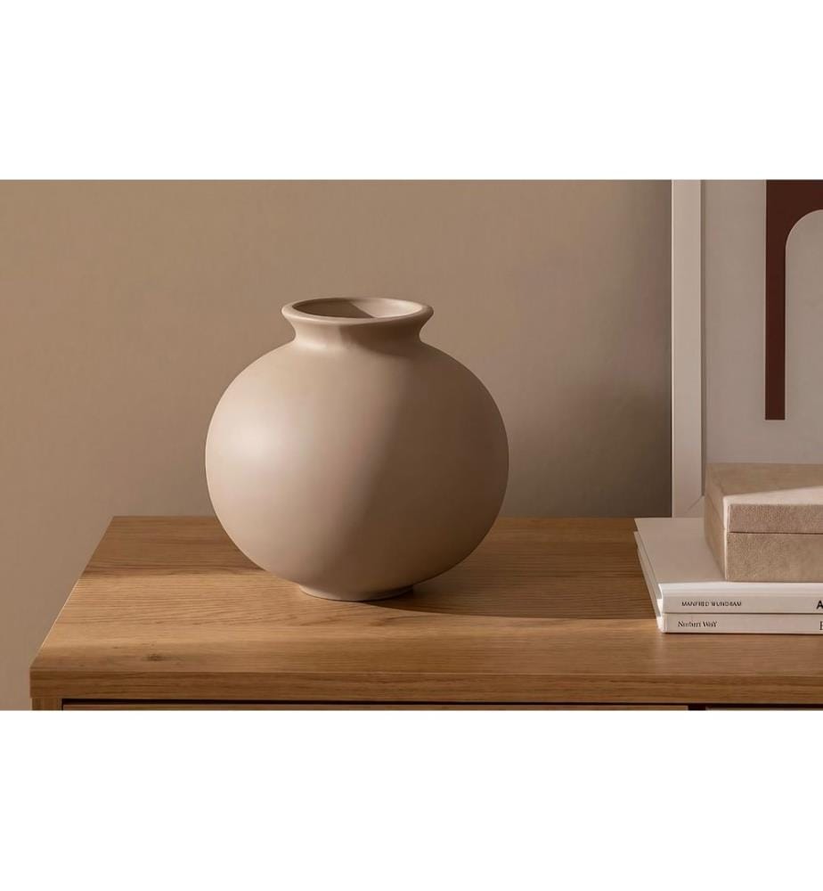 Vase, hellbraun, 100 % Keramik
