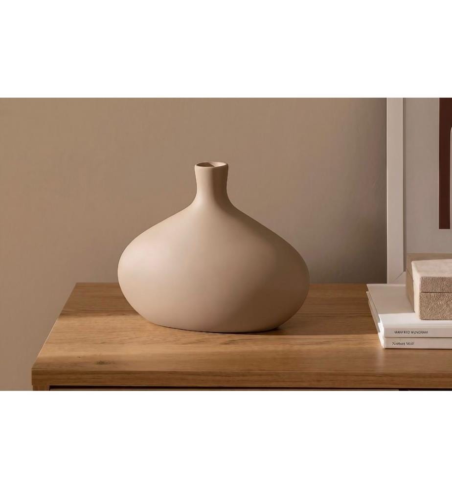 Vase, hellbraun, 100 % Keramik