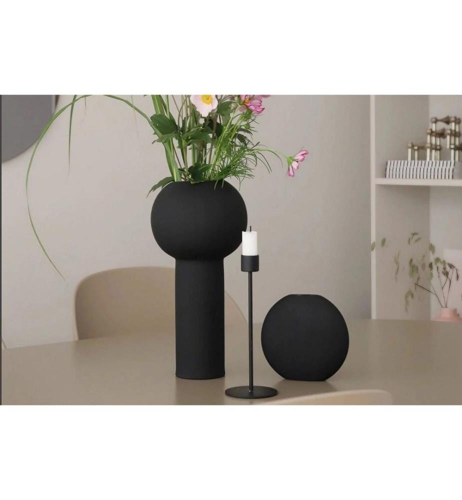 Vase, schwarz, 100 % Keramik