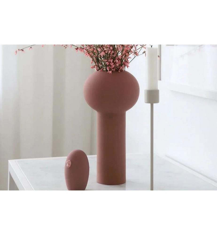Vase, Dusty Rose, 100% CERAMIC