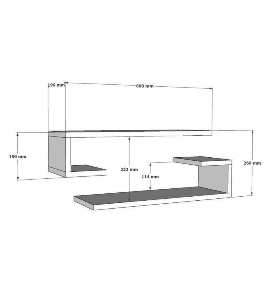 Etagère murale, blanc, panneau de particules mélaminé