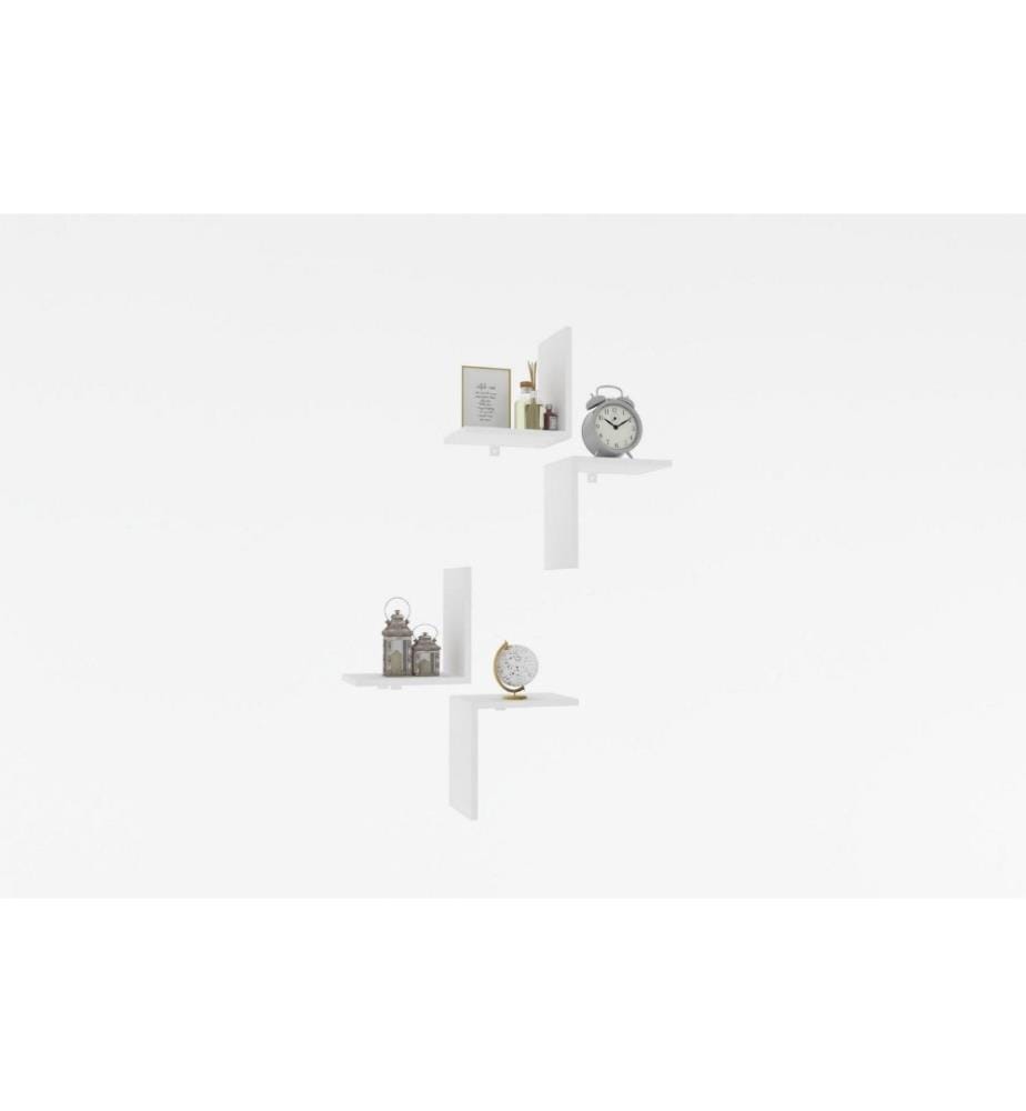 Etagère murale, blanc, panneau de particules mélaminé