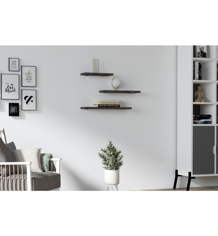 Etagère murale, Anthracite, panneau de particules mélaminé
