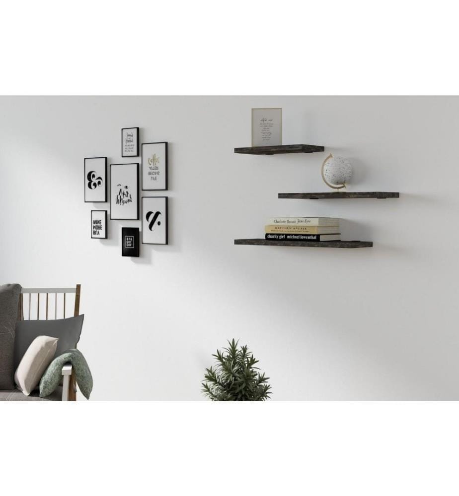 Etagère murale, Anthracite, panneau de particules mélaminé
