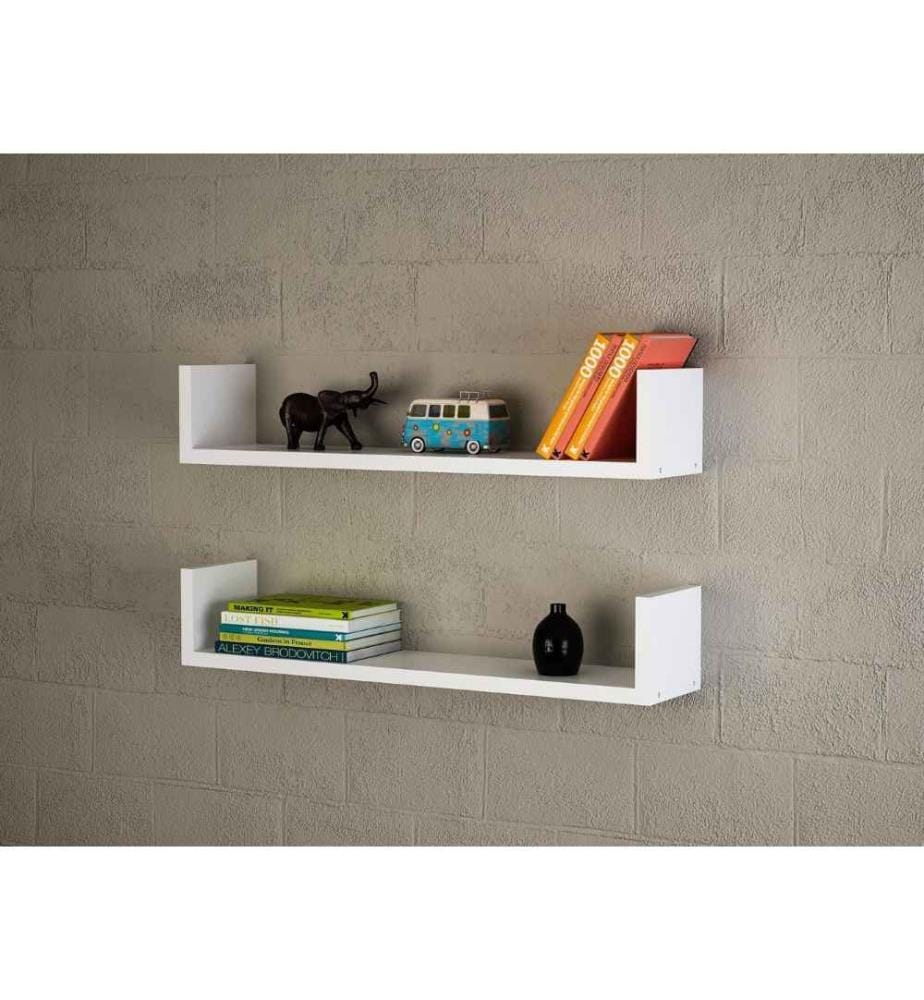 Etagère murale, blanc, panneau de particules mélaminé
