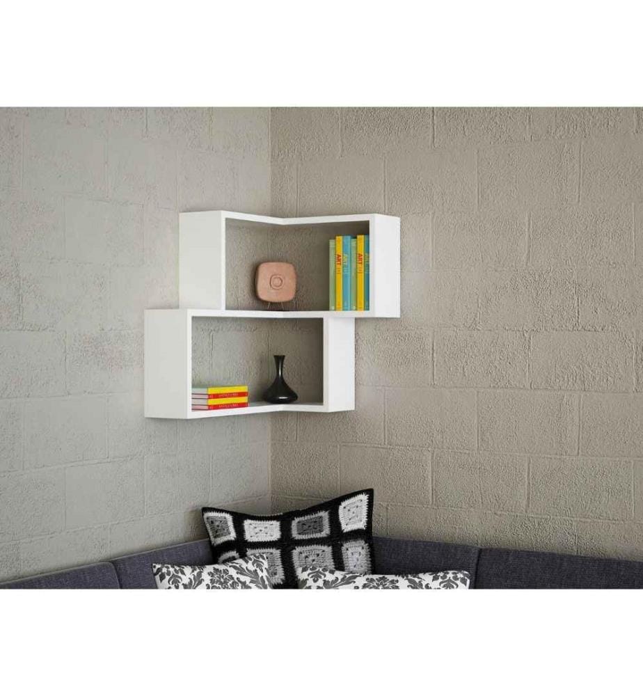 Etagère murale, blanc, panneau de particules mélaminé