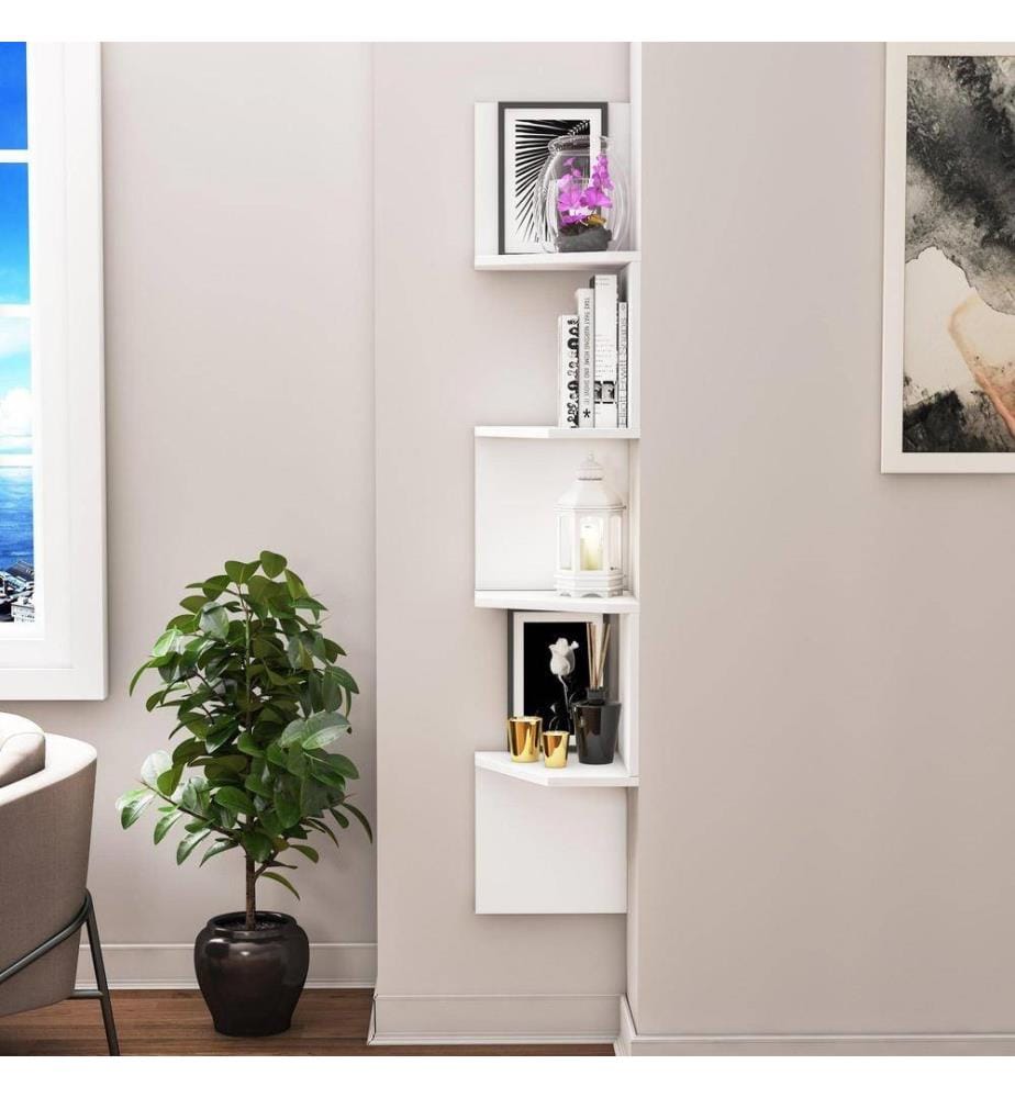 Etagère murale, blanc, panneau de particules mélaminé