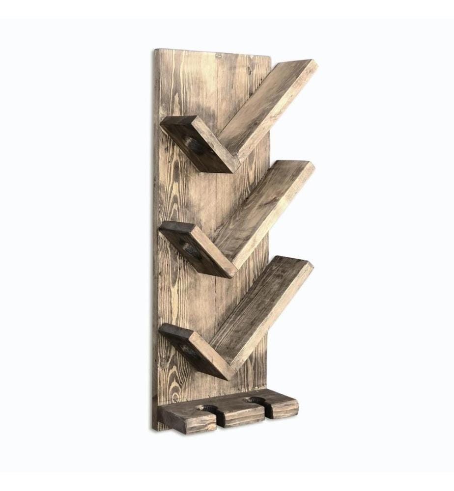 Porte-bouteilles en bois, noyer, épicéa, pin et épicéa, fait à la main