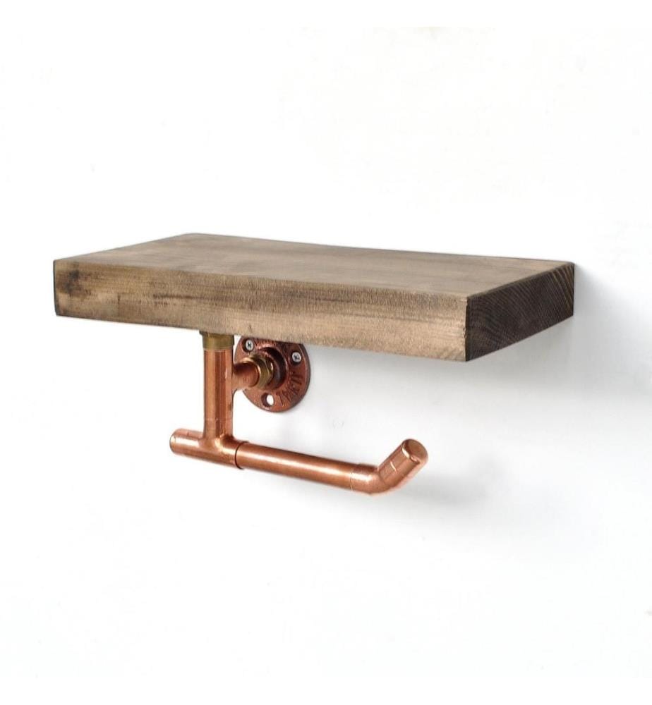 Pfeifenregal, Nussbaum Rose Gold, Fichtenholz, Kupferpfeife