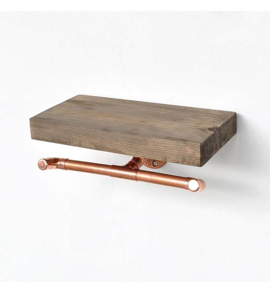 Pfeifenregal, Nussbaum Rose Gold, Fichtenholz, Kupferpfeife