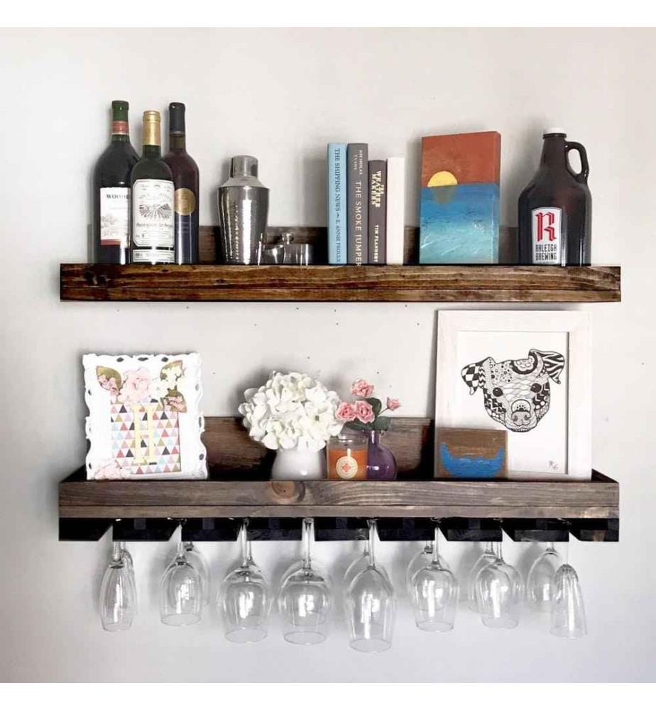 Wall Shelf, Walnut, Solid Wood