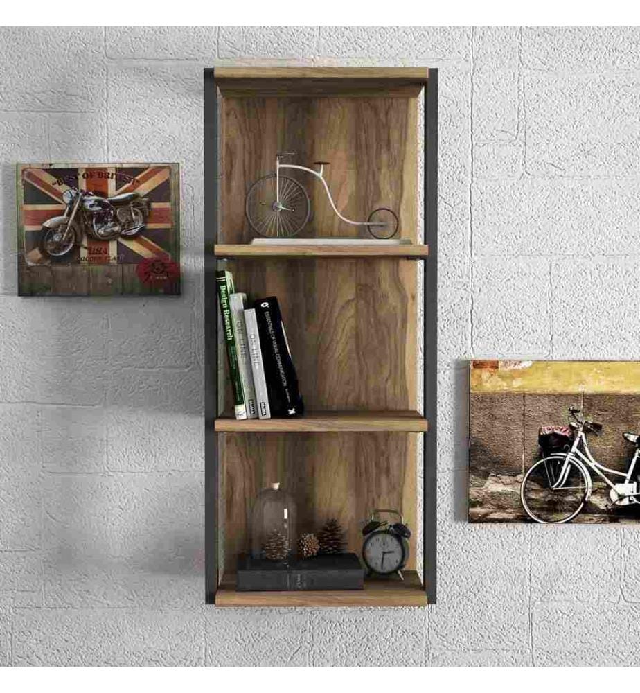 Etagère murale, noyer, panneau de particules mélaminé