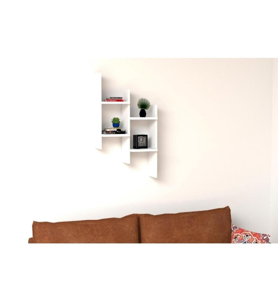 Etagère murale, blanc, panneau de particules mélaminé