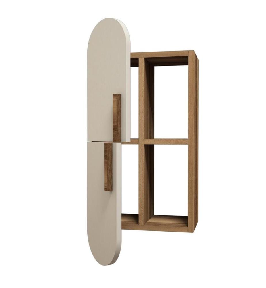 Etagère murale, noyer crème, panneau de particules mélaminé