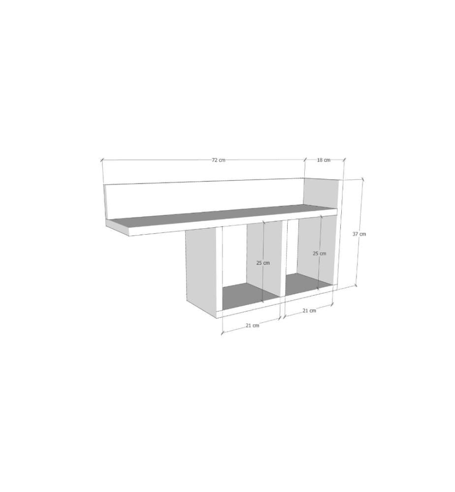 Etagère murale, blanc, panneau de particules mélaminé