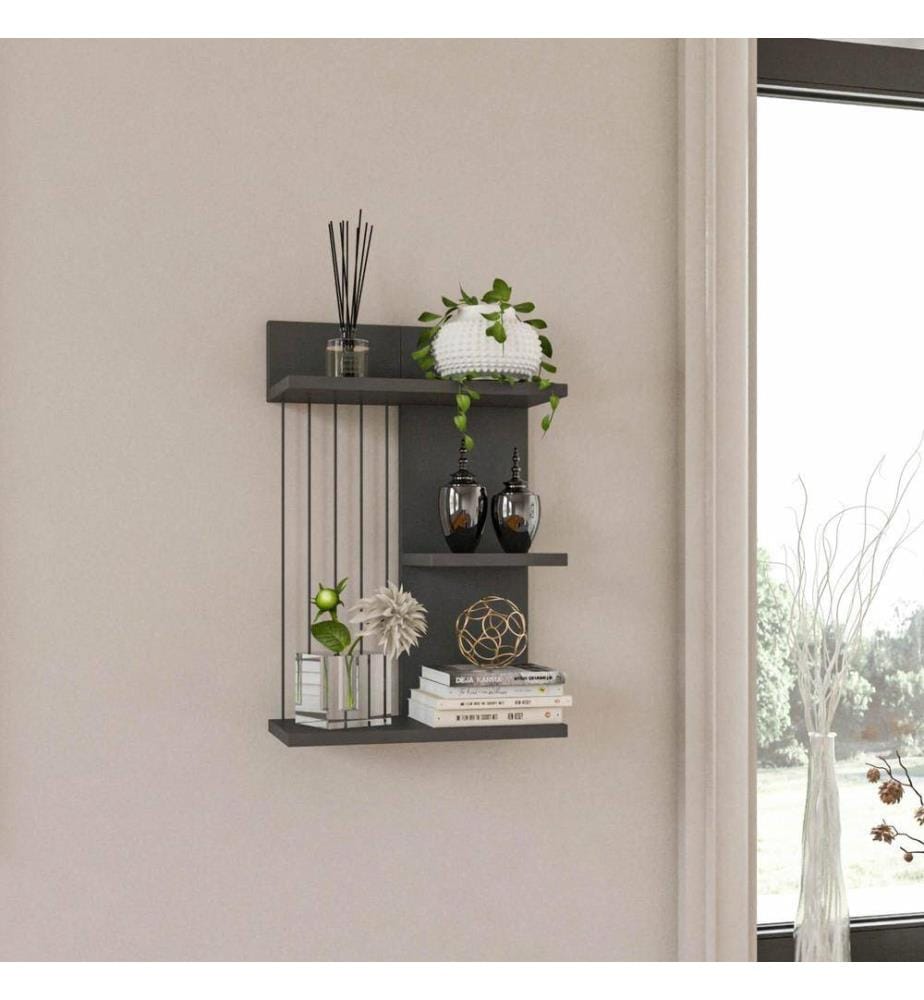 Etagère murale, Anthracite, panneau de particules mélaminé