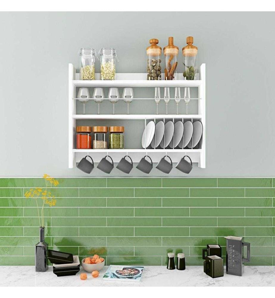 Etagère de cuisine, blanc, panneau de particules mélaminé