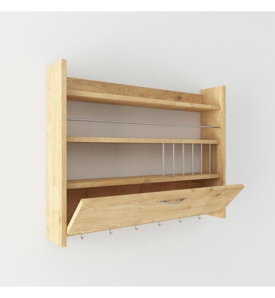 Etagère de cuisine, chêne, panneau de particules mélaminé