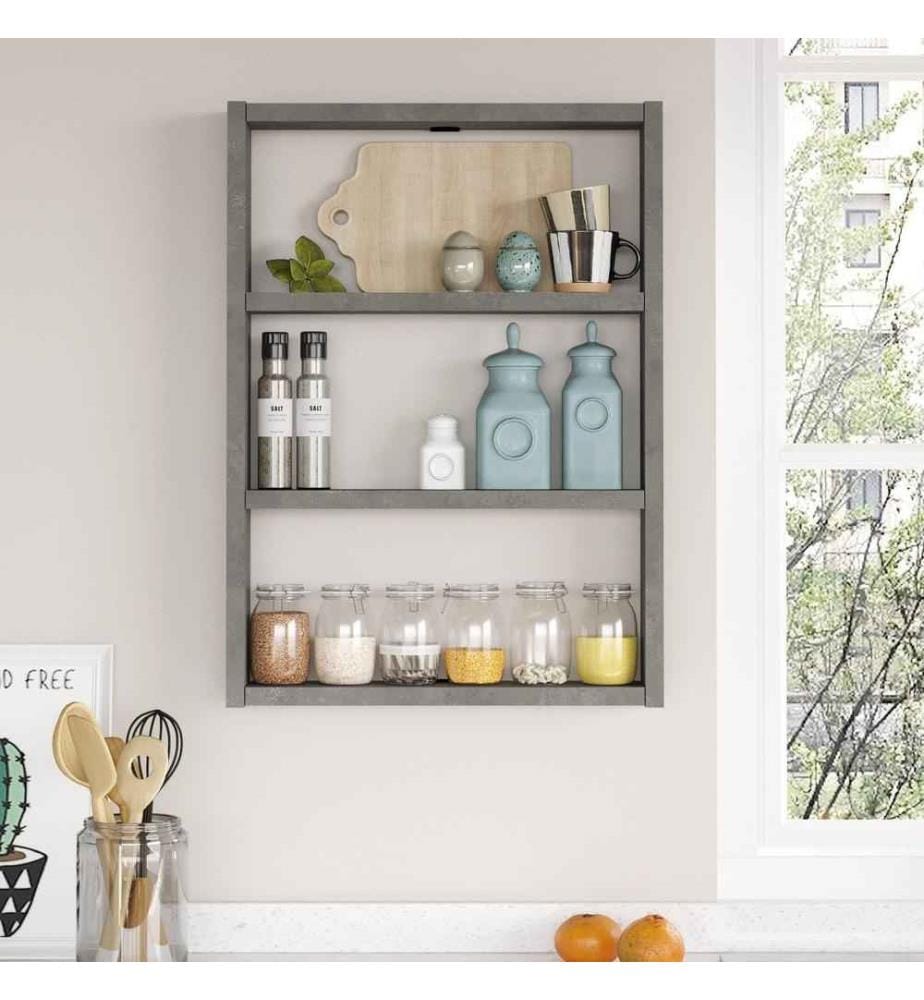 Etagère murale, argent, panneau de particules mélaminé