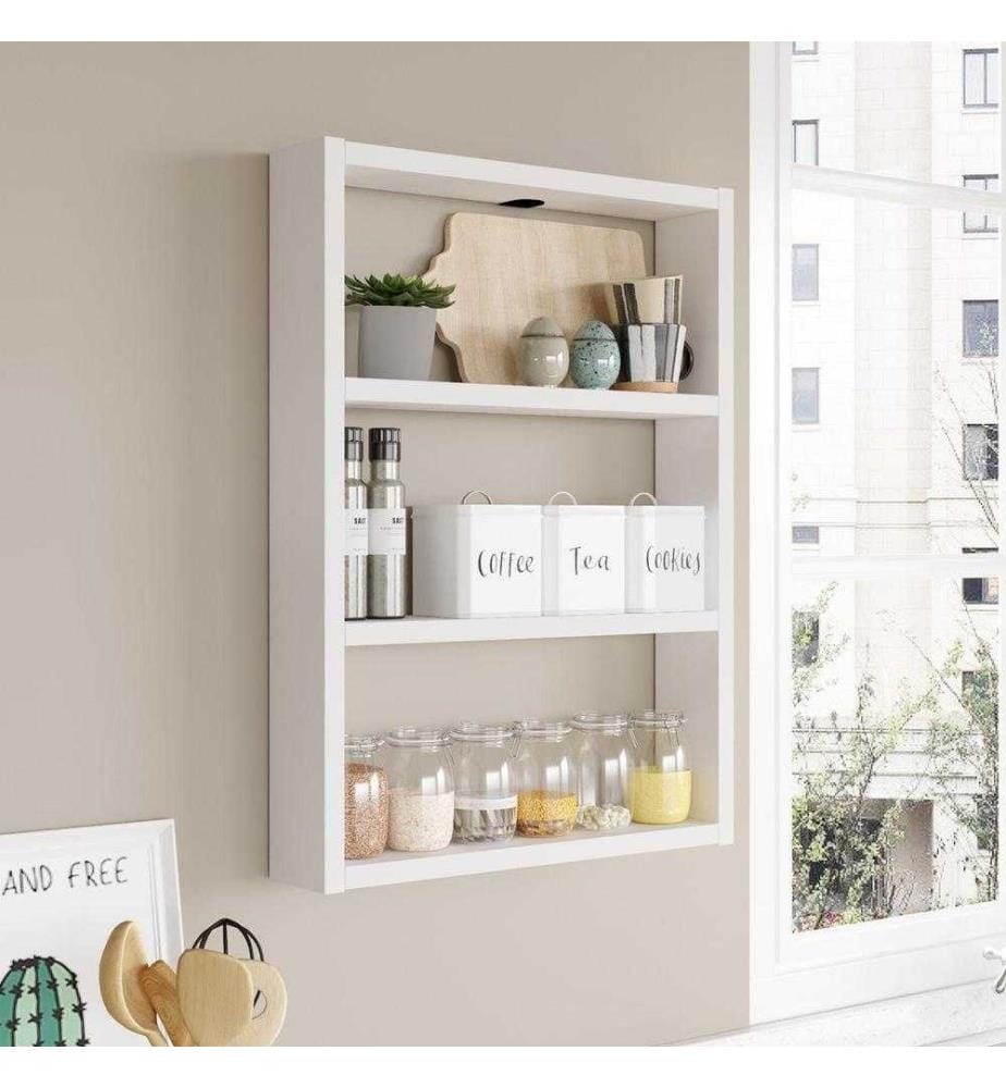 Etagère murale, blanc, panneau de particules mélaminé