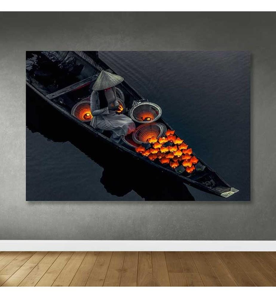 Dekoratives Leinwandbild, mehrfarbig, 100 % LEINWAND, Rahmen: 100 % HOLZ