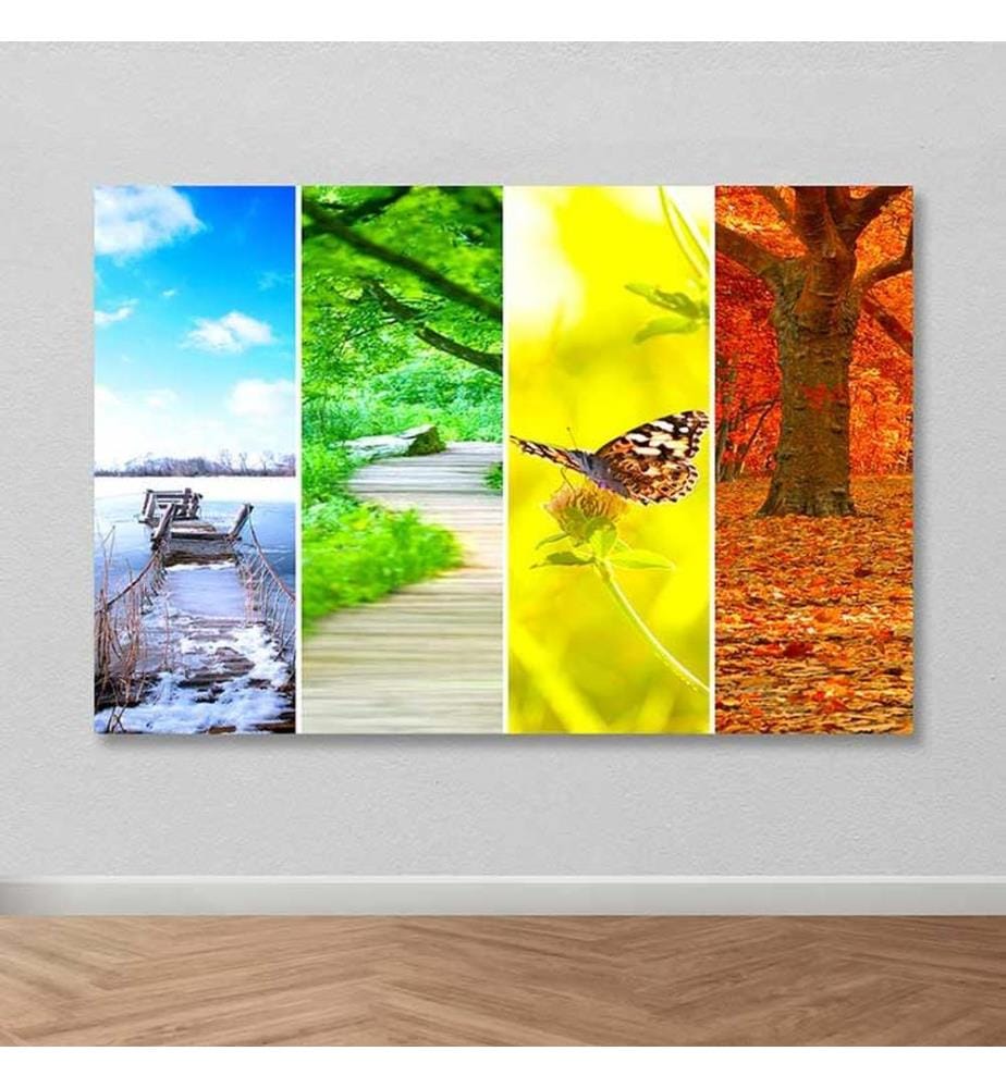 Dekoratives Leinwandbild, mehrfarbig, 100 % LEINWAND, Rahmen: 100 % HOLZ