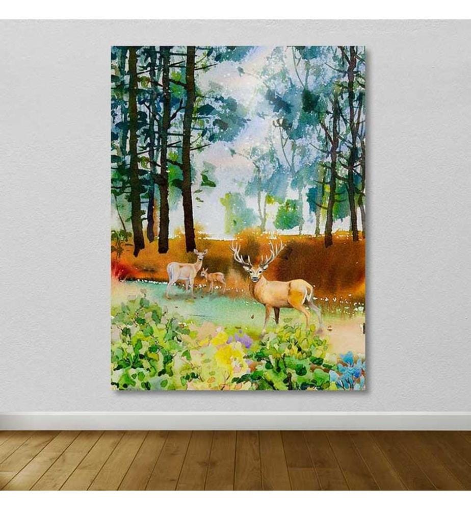 Dekoratives Leinwandbild, mehrfarbig, 100 % LEINWAND, Rahmen: 100 % HOLZ