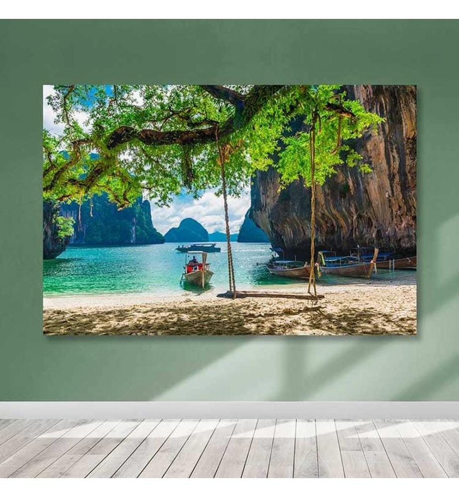 Dekoratives Leinwandbild, mehrfarbig, 100 % LEINWAND, Rahmen: 100 % HOLZ