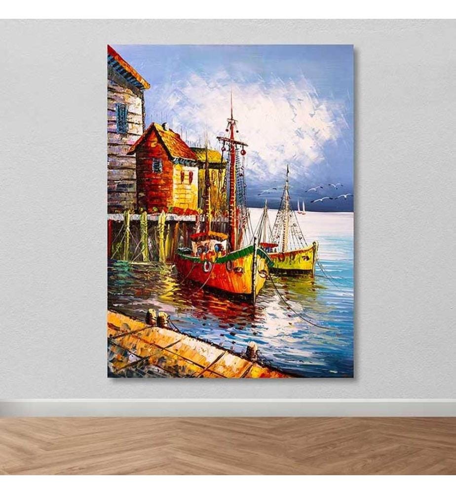 Dekoratives Leinwandbild, mehrfarbig, 100 % LEINWAND, Rahmen: 100 % HOLZ
