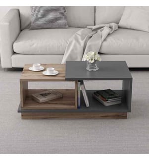 Tavolino, Antracite, Rovere, Truciolato rivestito di melamina