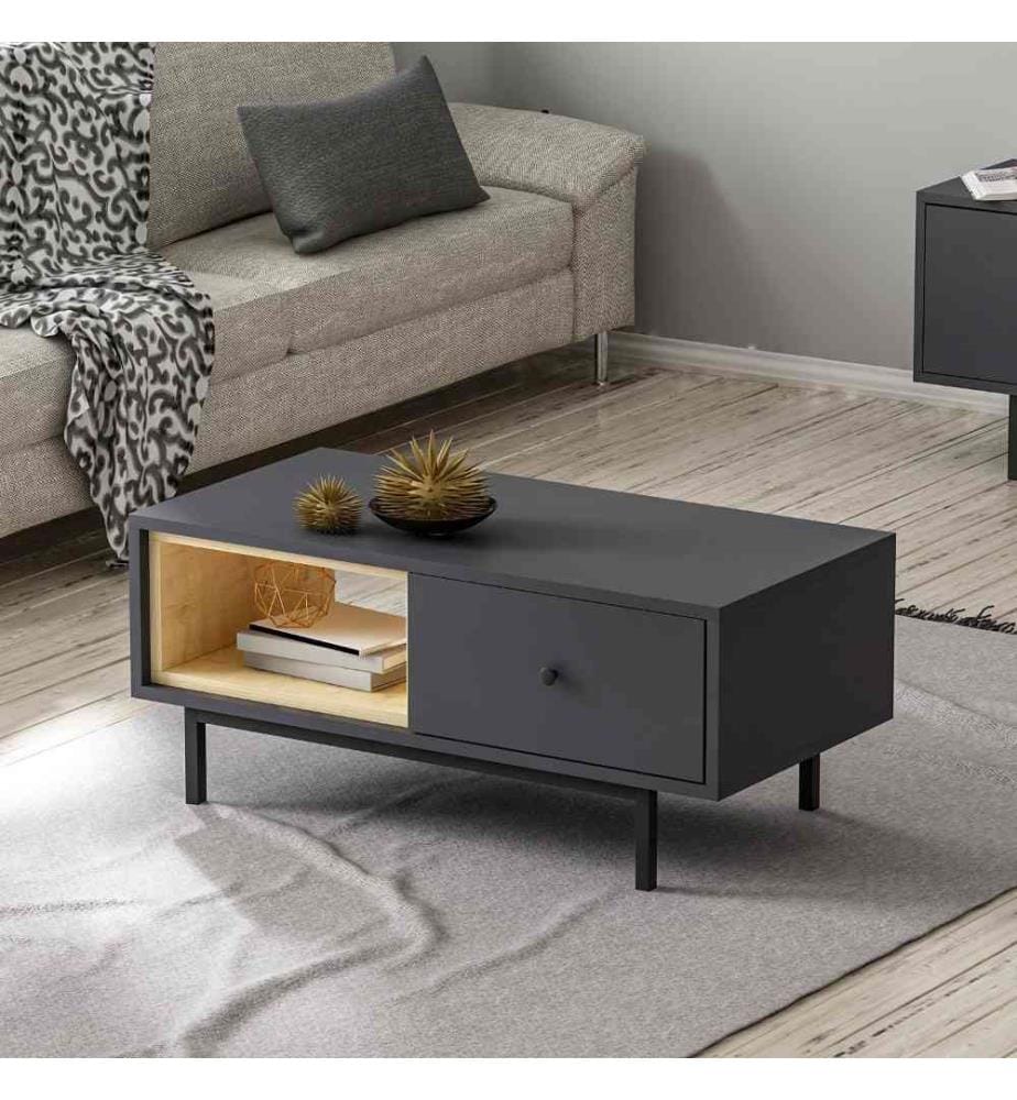 Table basse, Anthracite, panneau de particules mélaminé