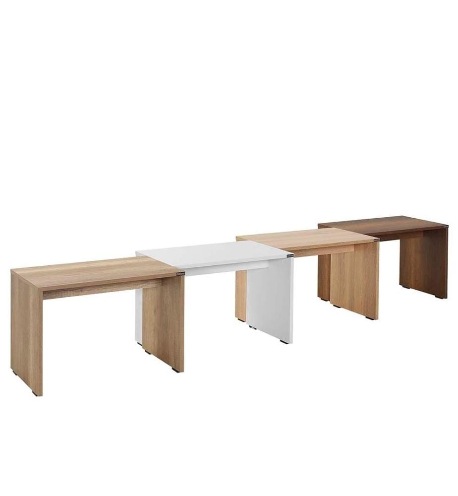 Table basse, Diamond White, panneau de particules mélaminé