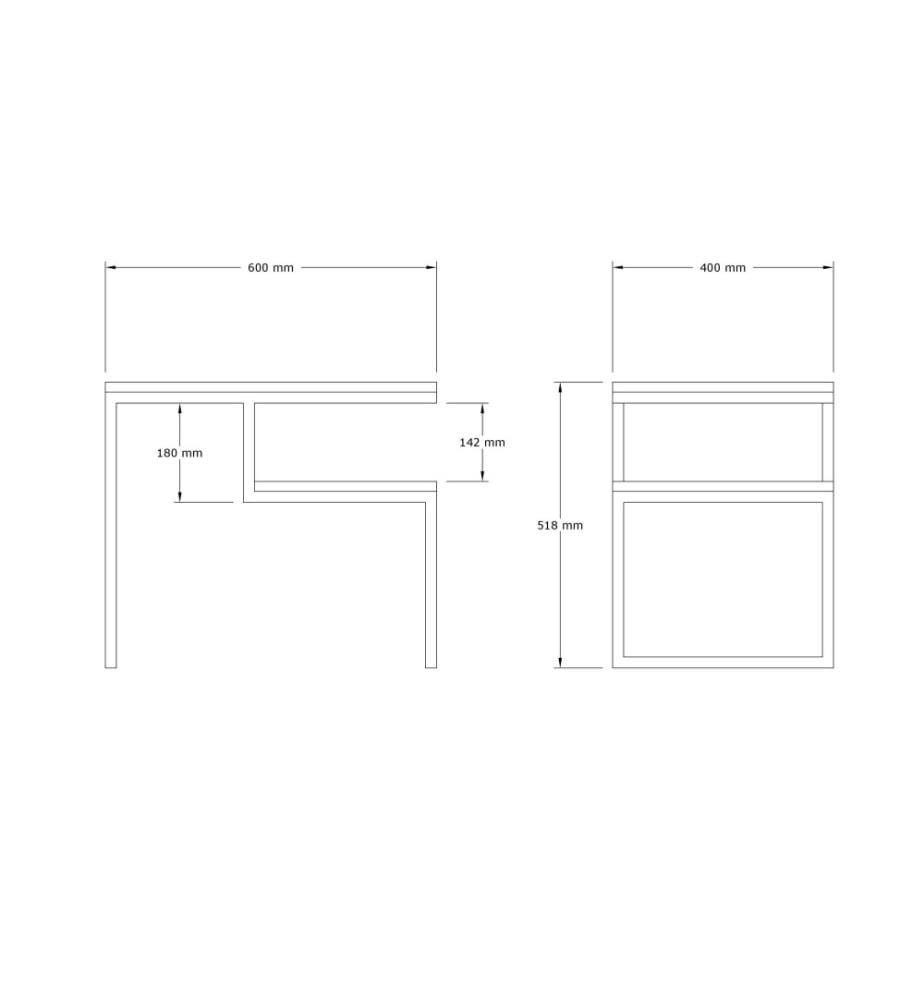 Table basse, Saphir, panneau de particules mélaminé