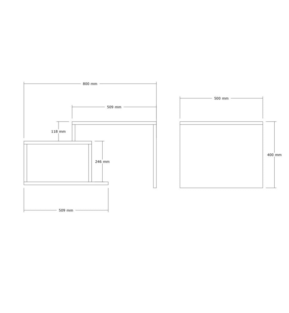 Table basse, Saphir, panneau de particules mélaminé