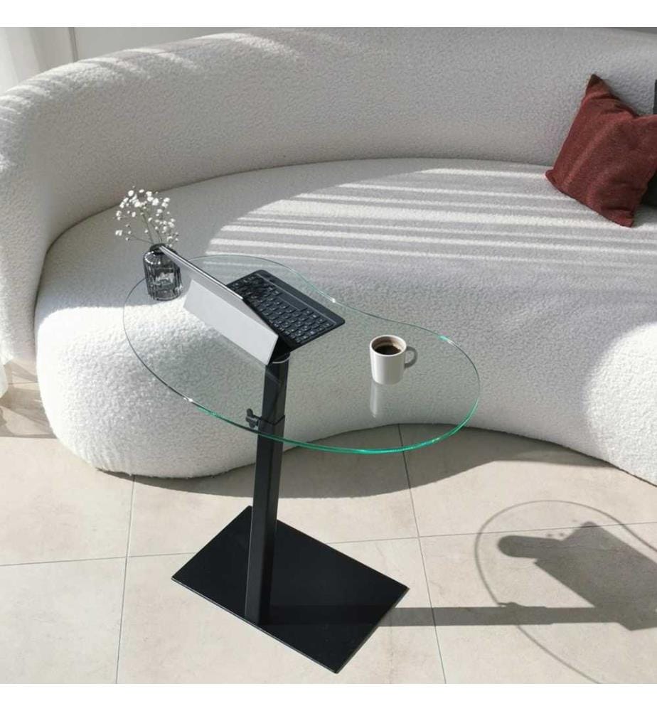 Coffee Table, Black, Tempered Glass, Metal Frame