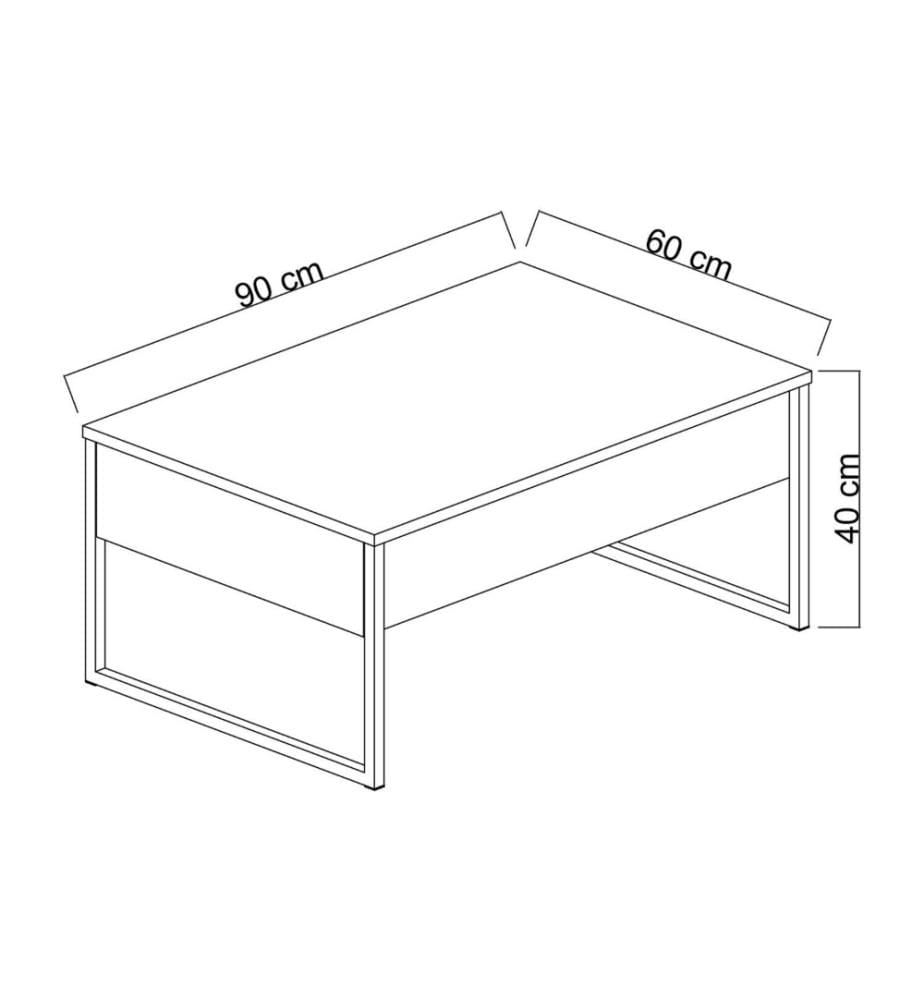 Table basse, blanc, noir, panneau de particules mélaminé