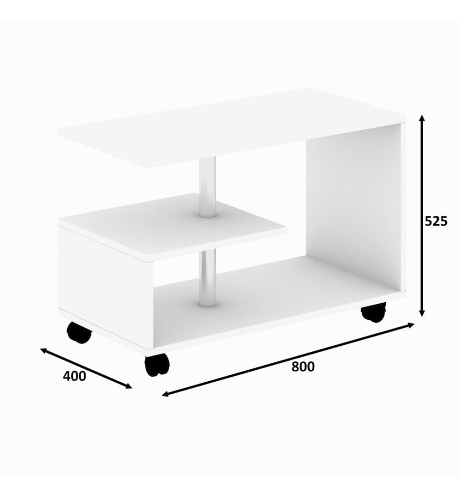 Table basse, blanc, panneau de particules mélaminé