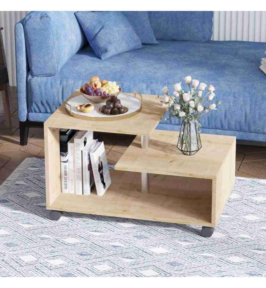 Table basse, chêne saphir, panneau de particules mélaminé