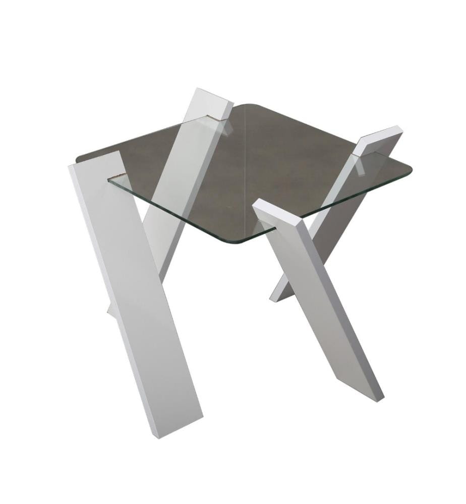 Table basse, blanc, panneau de particules mélaminé