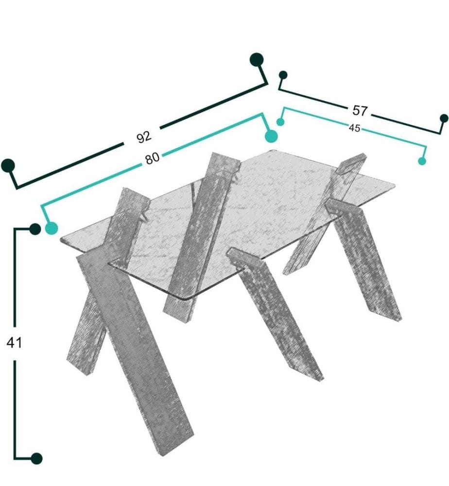 Table basse, chêne clair, panneau de particules mélaminé