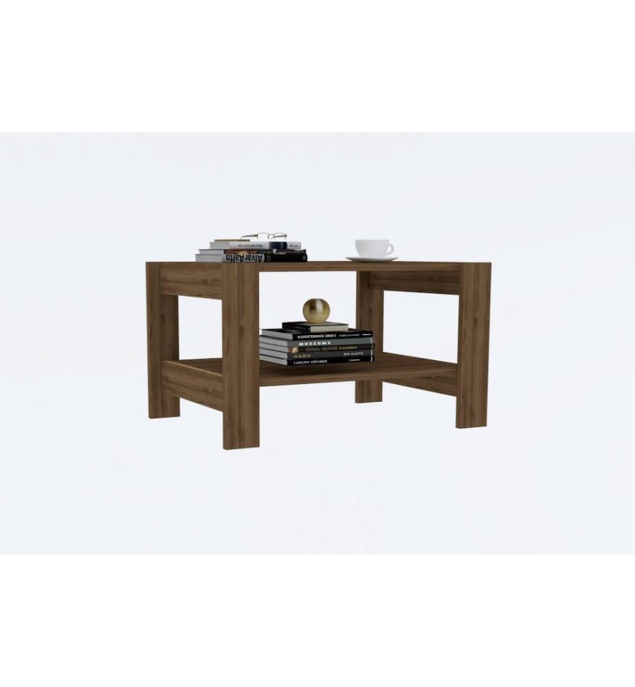 Table basse, noyer, panneau de particules mélaminé