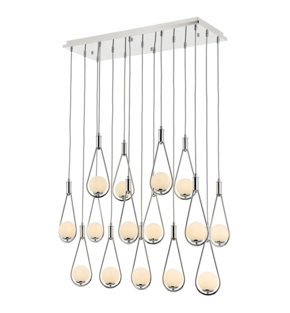 Kronleuchter, Chrom, Metallgehäuse, Glasabdeckung