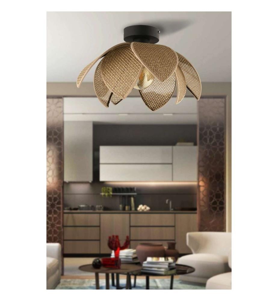 Kronleuchter, Beige, Schwarz, Metallkorpus