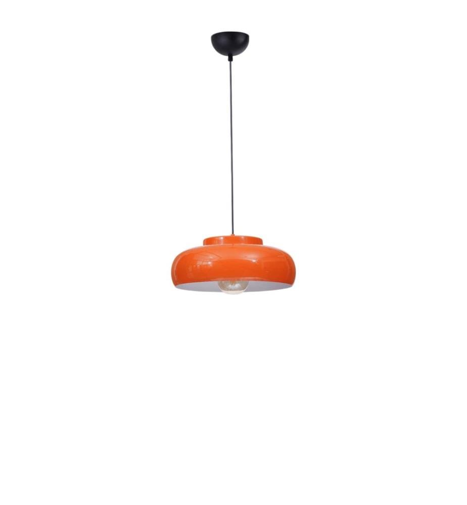 Kronleuchter, orange, schwarz, Metallkorpus