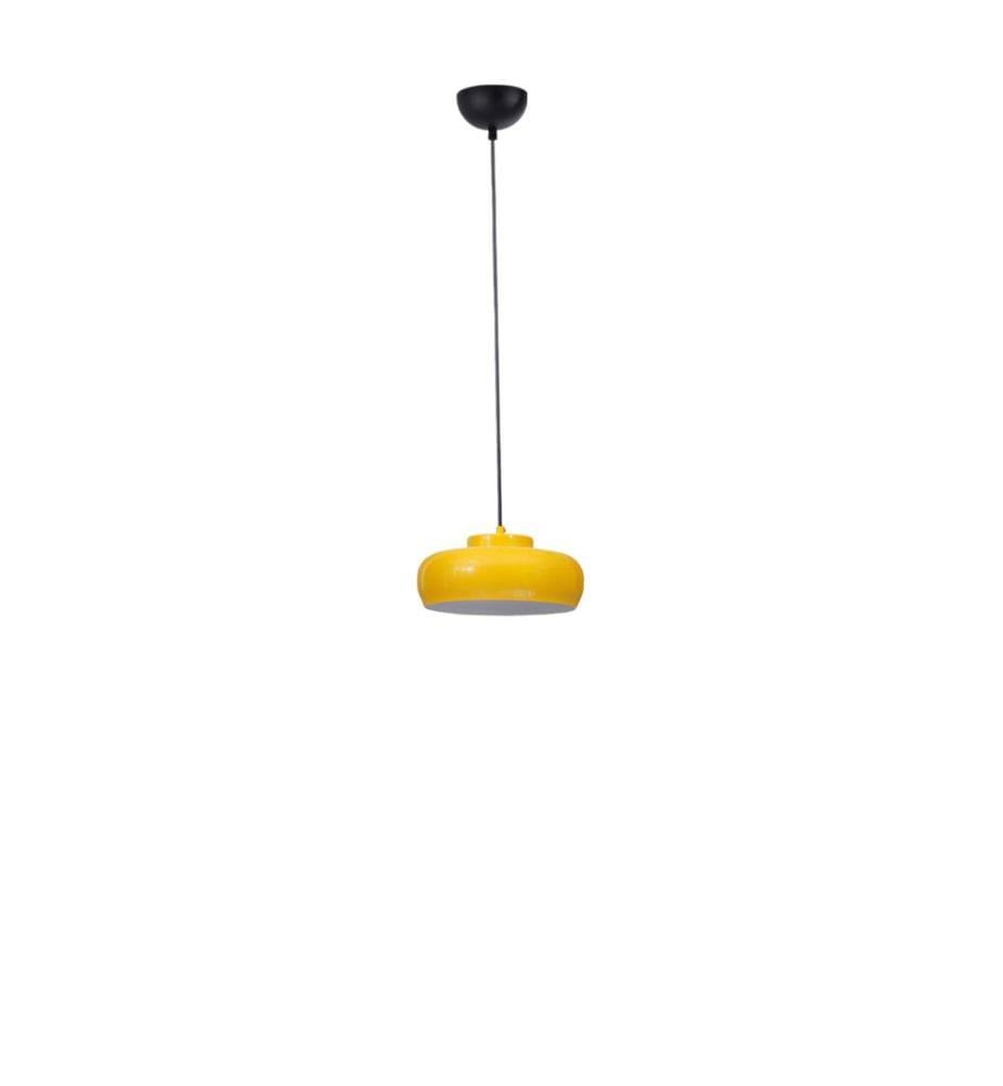 Kronleuchter, Senfgelb, Schwarz, Metallkorpus