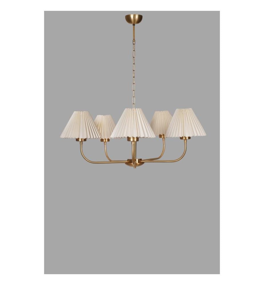 Kronleuchter, Creme, Gold, Metallkorpus