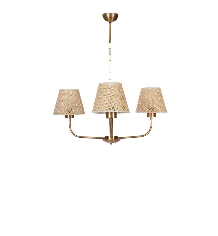 Kronleuchter, Beige, Gold, Metallkorpus